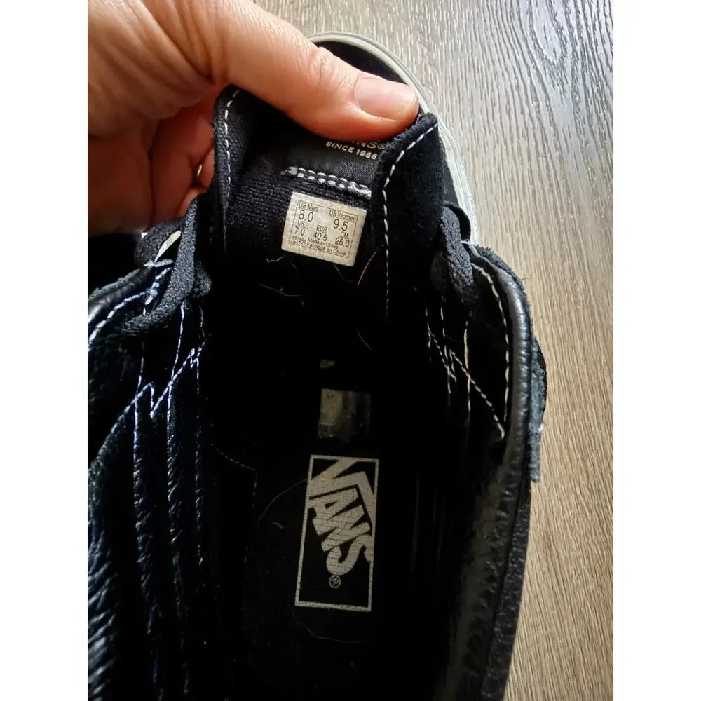 Vans Sk8-Hi Bolt Black White High Top Skate Shoes M8/W9.5